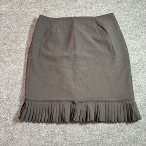 Worthington Pencil Skirt Womens 10 Black Pleated Ruffle Hem Stretch